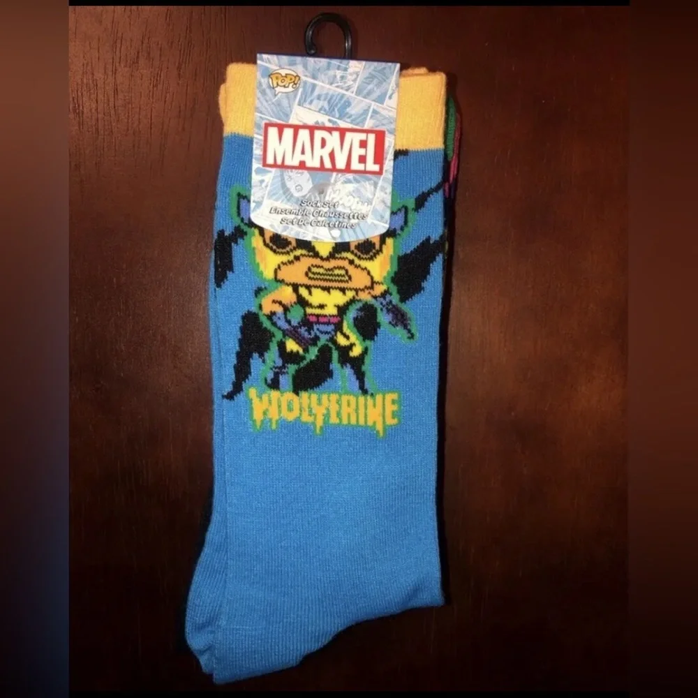Funko POP! Marvel: X-Men Blacklight Crew Socks - Wolverine, Rogue, Magneto NWT